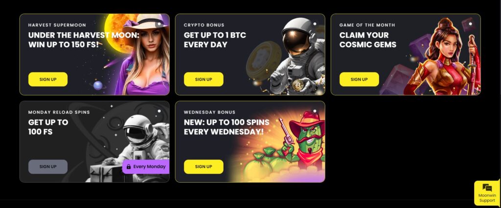 Moonwin casino free spins